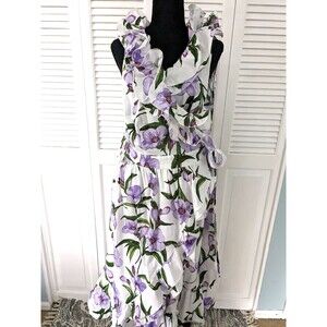 Gabriel Union Dress Womens 1X Macie Wrap Floral Wired Ruffle Purple Feminine